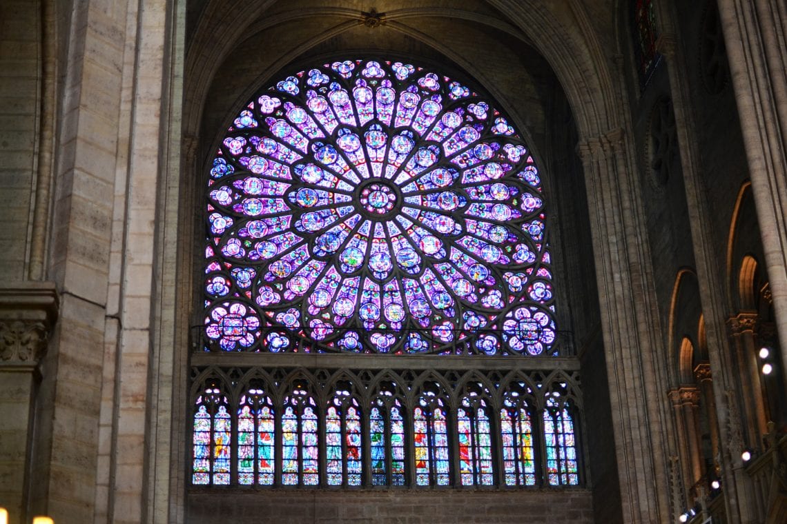 paris fabulas stained glass on the the notre dame